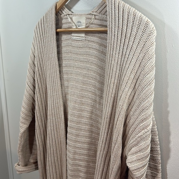 UO Urban Outfitters Oversized XS Ribbed Open Front Soft Comfy Rolled Sleeve - Picture 2 of 5